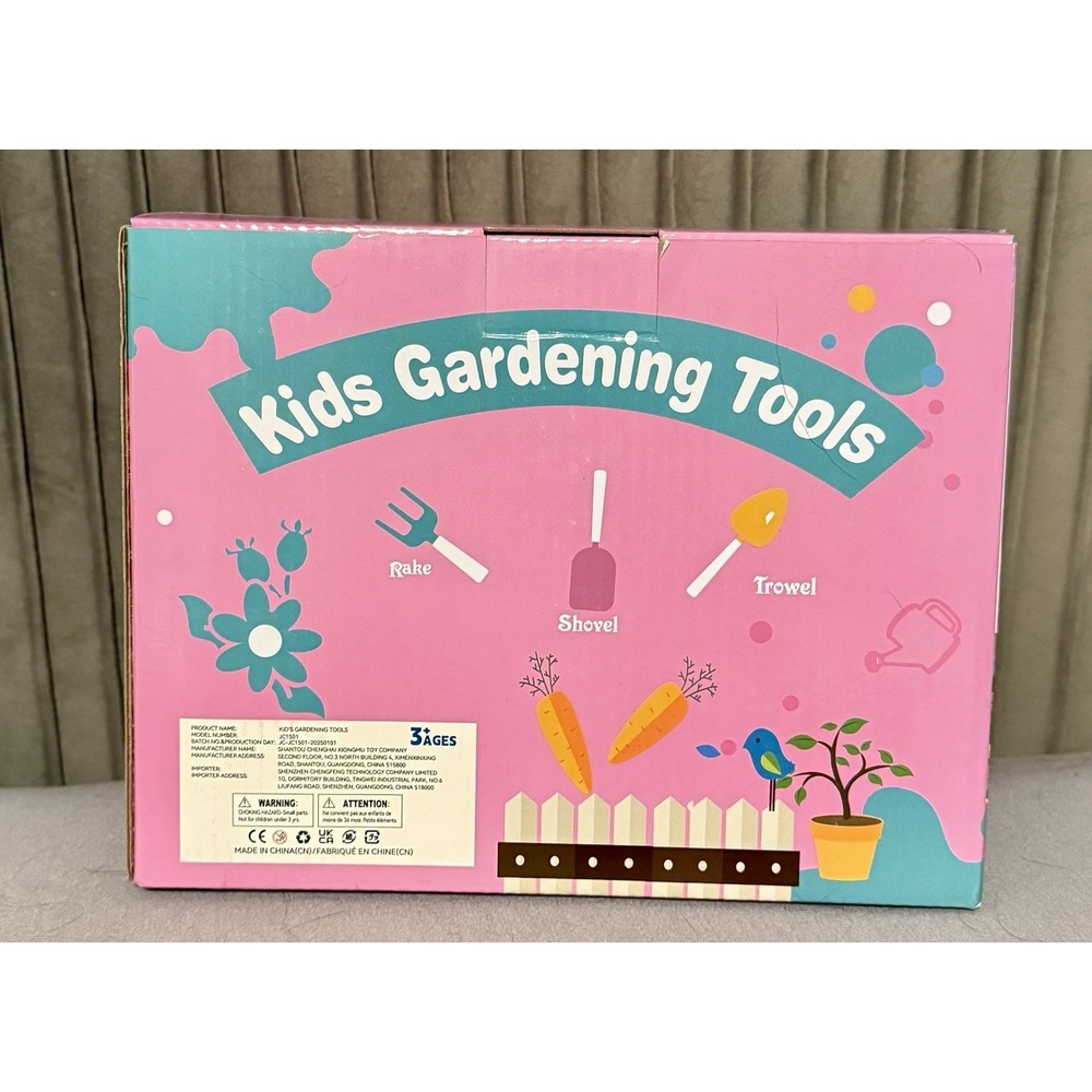 Smiless Kiddo Gardening Tools Kids OS Pink Excellent 7-Piece Outdoor Play Set - Picture 2 of 4